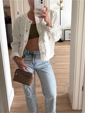 Light Cream Button-Up Jacket